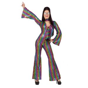 Disko Catsuit Kostume Regnbue