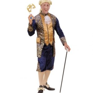 Blå Mandlig Markis Kostume