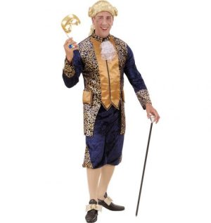 Blå Mandlig Markis Kostume