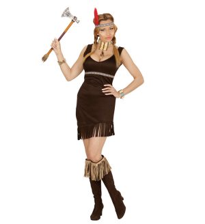 Mørk Indianer Kvinde Kostume