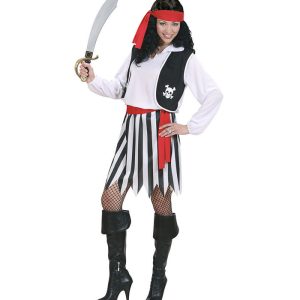 Stribet Sørøver Dame Kostume