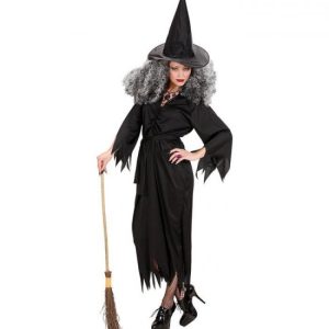 Uhyggelig Sort Heks Kostume