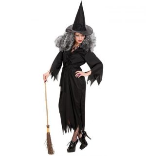 Uhyggelig Sort Heks Kostume