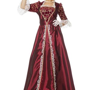Vinrød Markise Kjole Kostume