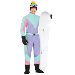 80'er Skidragt Kostume Blå/Lilla