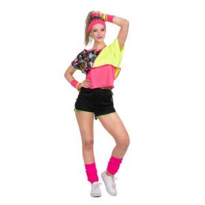 80'er Aerobics Kostume Gul/Lyserød