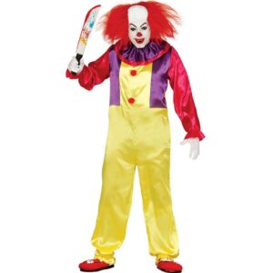Killer Klovn Kostume Gul/Rød