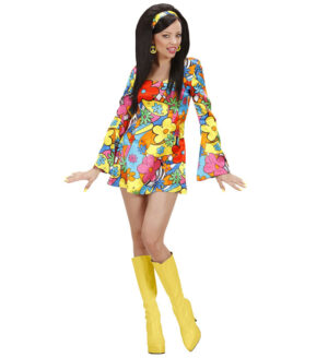 60'er Flower Power Kjole Kostume