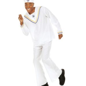 Klassisk Matros Kostume Hvid