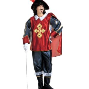 Klassisk Musketer Kostume Rød