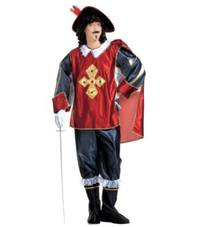 Klassisk Musketer Kostume Rød