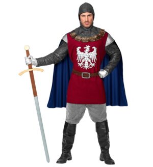Klassisk Ridder Kostume Rød/Blå