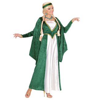 Renaissance Dronning Kostume Grøn