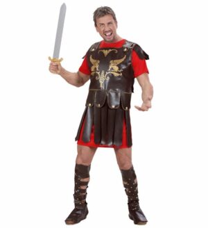 Romersk Gladiator Kostume Sort/Rød