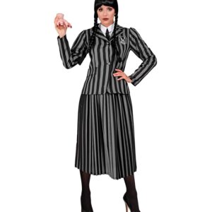 Stribet Gotisk Pige Kostume