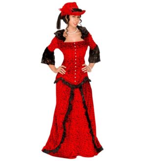 Western Saloonpige Kostume Rød