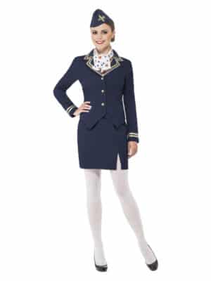Blå Stewardesse Kostume