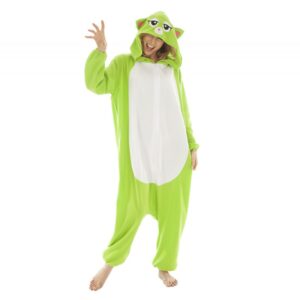 Kat Onesie Kostume Grøn