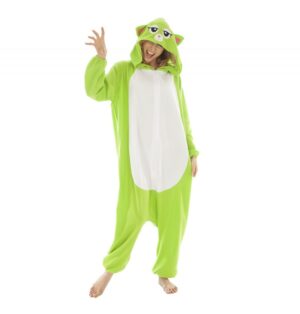 Kat Onesie Kostume Grøn