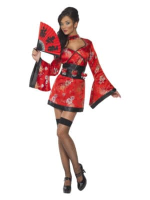 Rød Orientalsk Kostume