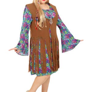 Blomster Hippie Kjole Kostume Plussize