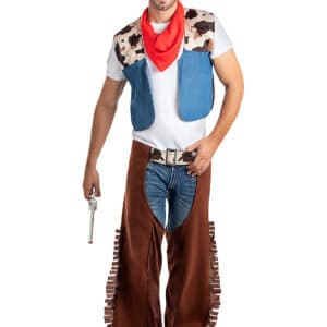 Cowboy Kostume Blå/Brun