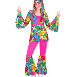 Flower Power Hippie Kostume Pink