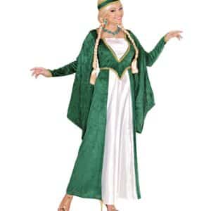 Renaissance Dronning Kostume Grøn