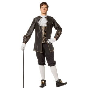 Barok Marquis Kostume Sort