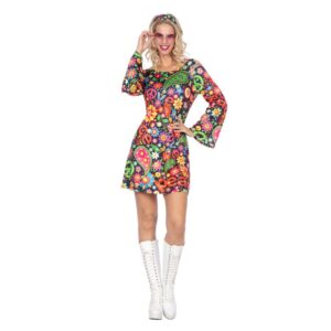Hippie Peace Kjole Kostume