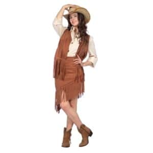 Cowgirl Frynse Kostume Brun