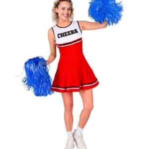 Amerikansk Cheerleader Kostume Rød