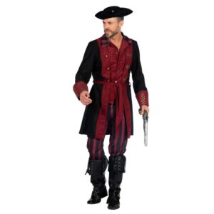 Pirathøvding Kostume Bordeaux/Sort