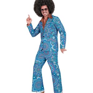 60'er Mandala Jakkesæt Kostume Blå