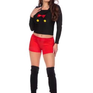 Mus Hot Pants Kostume Sort/Rød