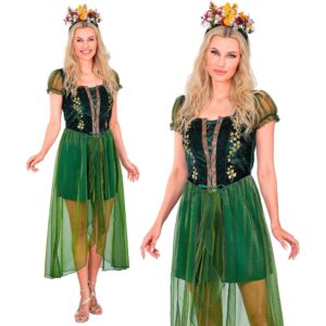 Grøn Skovdronning Kostume