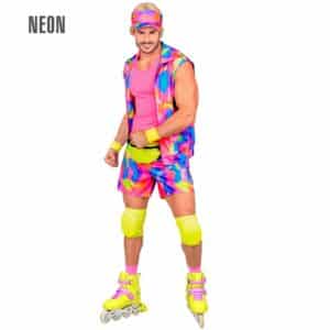 80'er Rulleskøjteløber Kostume Neon