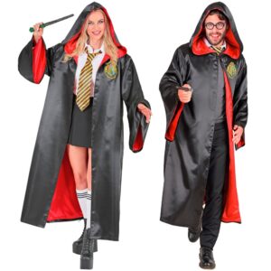 Troldmandskåbe Kostume Sort/Rød
