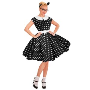 50'er Diner Kjole Kostume Sort