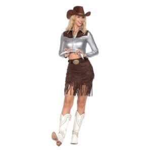 Cowgirl Kostume Sølv/Brun