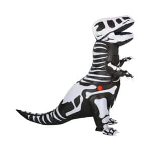 Oppusteligt Skelet T-Rex Kostume Sort/Hvid